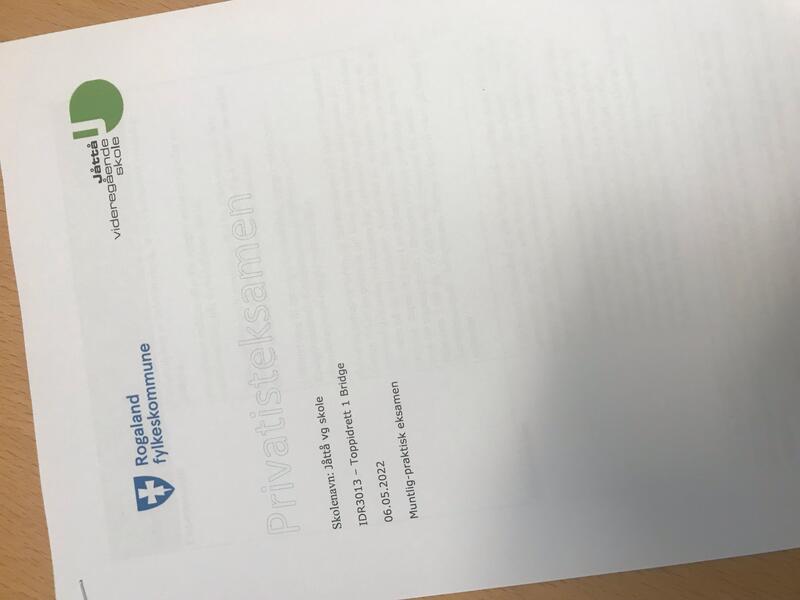 Eksamen bestått i Toppidrett bridge